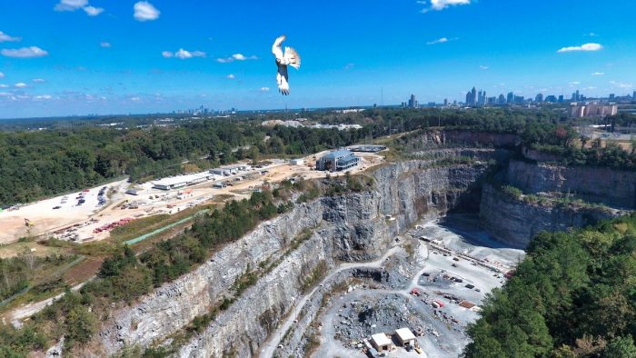 overhead view of Atlanta Water project at Bellwood Quarry
